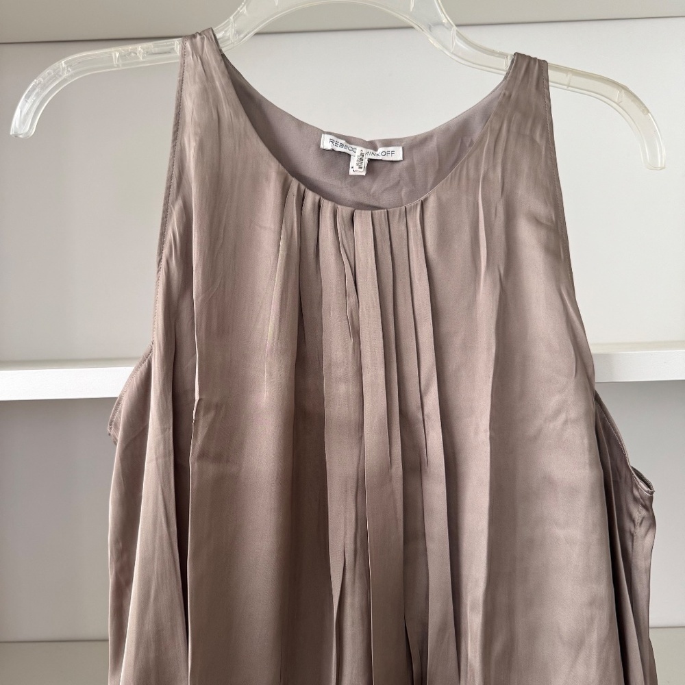 REBECCA MINKOFF Green Henderson Pleated Silk Mini Dress - Picture 6 of 8